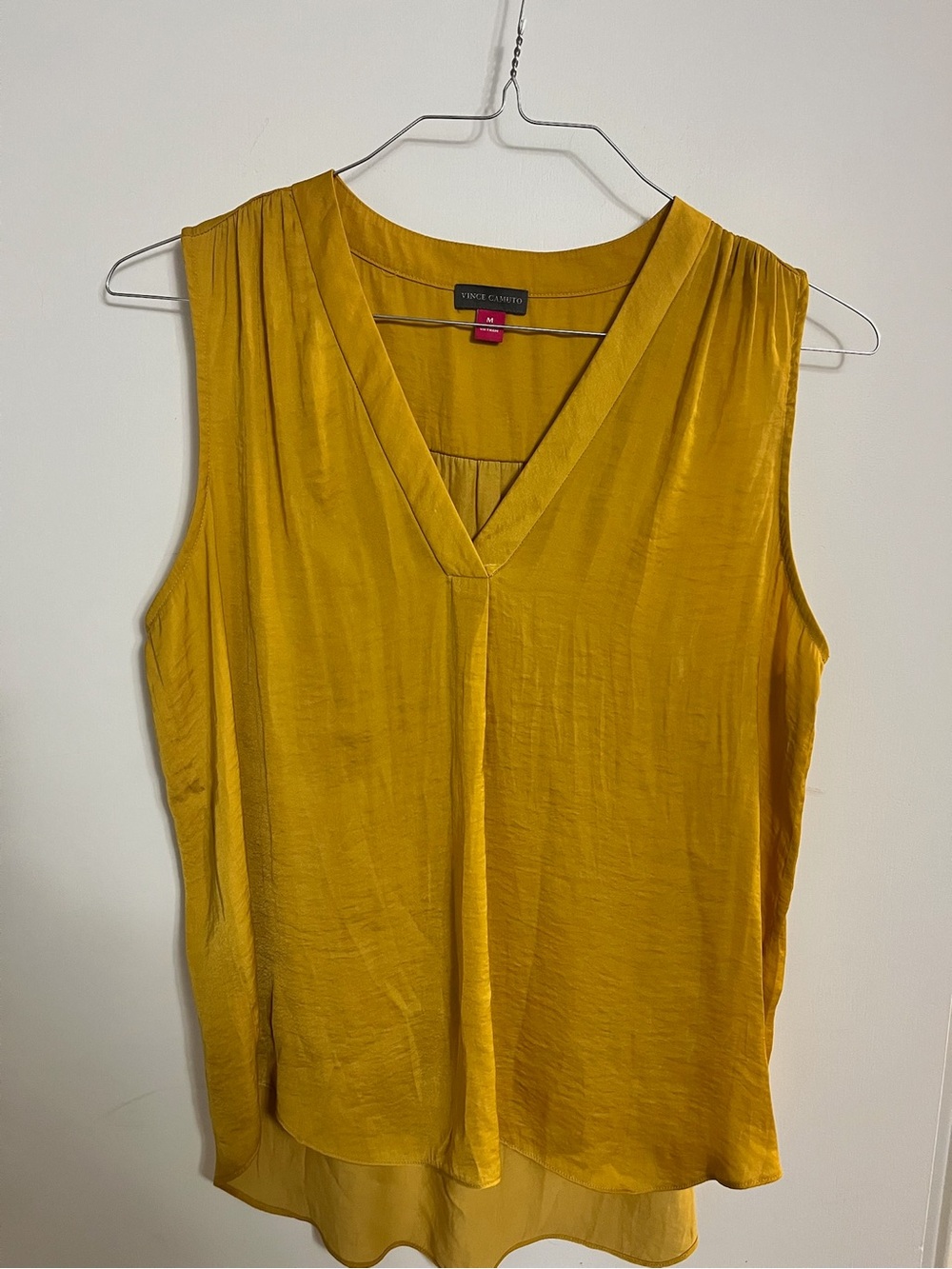 Vince Camuto Sleeveless V-Neck Mustard Top